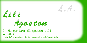 lili agoston business card